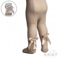 T170-BI: Biscuit Tights with Bow (2-5 Years)